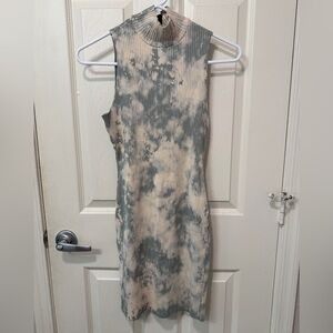 Tie-Dye Sleeveless Ribbed Dress